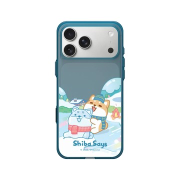 iPhone 17 Pro Max Clear (相機按鈕) 夜幕藍 - 柴語錄 Shiba Says - 一起玩雪吧!