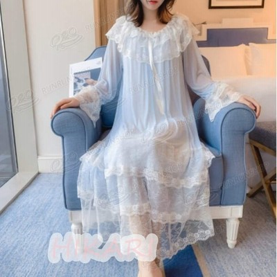 ヴィジョン ストリートウェア ネグリジェ ロングワンピース レディース 大人 可愛い 春夏秋 レース ルームウェア 長袖パジャマ 姫系 ワンピース 3色 シースルー 寝巻き 部屋着 通販 Lineポイント最大get Lineショッピング