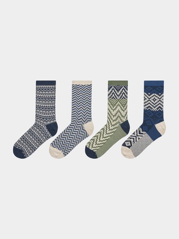 4PACK Men's Jacquard Crew Socks