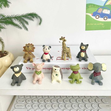 zakka雜貨獃萌係仰望星空小動物擺件辦公室桌麵裝飾工藝品小禮物