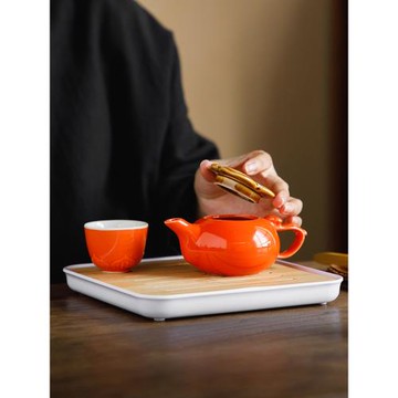 JOJO'S L. PD.紫泉澗.柿子茶具套裝事事如意茶壺杯茶葉罐 | 其淺