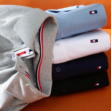 歐美單！品質控！撤柜剪標珠地棉短袖POLO衫男商務休閑翻領T恤衫