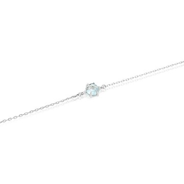 玫瑰切割海藍寶925純銀手鍊 (銀/玫瑰金/18K金)