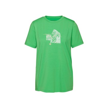 MAMMUT Mountain T-Shirt Women 4208m 有機棉混紡機能短袖T恤 女款 極光綠 #1017-06520