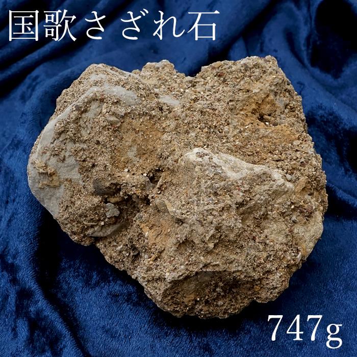 一点物 国歌さざれ石 原石 岐阜県産 約747g national anthem of Japan stone 日本銘石 天然石 パワーストーン カラーストーン