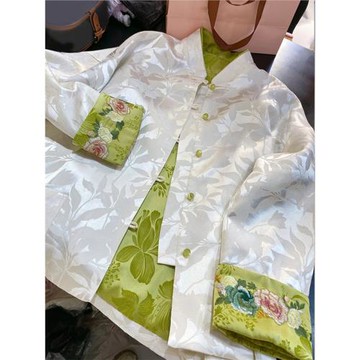 新中式國風白色雙面穿外套女2025早秋新款高級感唐裝高端宋錦上衣