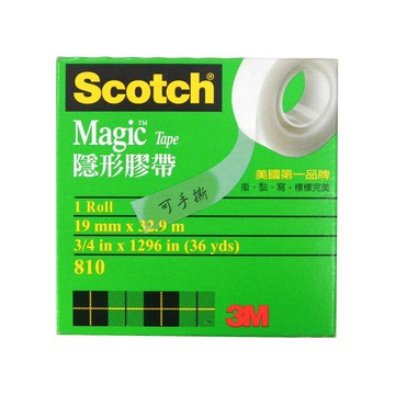 3M Scotch 隱形膠帶 可書寫 可手撕 19mm x 32.9M /個 810-3/4｜領券最高折$220