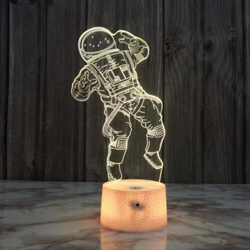 太空人3d小夜燈觸控七彩變色氛圍燈電腦房裝飾臺燈個性創意禮品燈