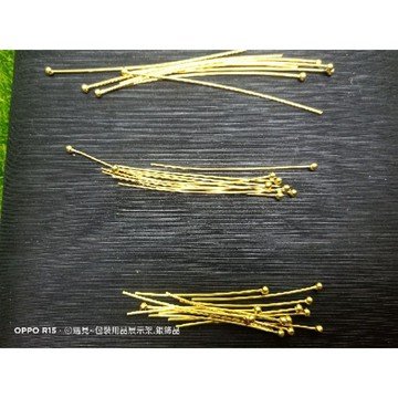 遇見~925純銀   圓頭針 鍍黃金色 銀飾配件 diy材料  隨意扣材料 耳針手作 手作材料 銀飾配件串珠材料