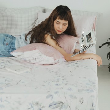 絲薇諾 MIT精梳純棉 露草花 雙人5尺 三件式-床包枕套組