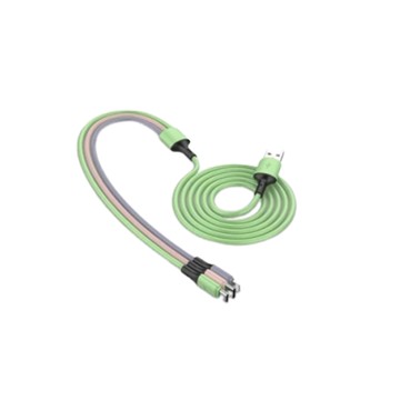 德利生活 矽膠三合一充電線 三色款 Type-C/Lightning/MicroUSB  1條