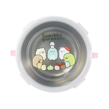 角落生物 不銹鋼雙耳隔熱餐碗 15.3x12.5x6.5cm  1個  粉色