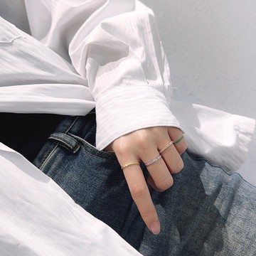 Eira Accessory 碎冰戒指‧925純銀戒指‧中性 簡約 百搭 精緻 疊戴 素戒 戒指 CJZ0002-6A