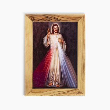 桌上直立式相框  進口橄欖原木 耶穌聖心 167-85