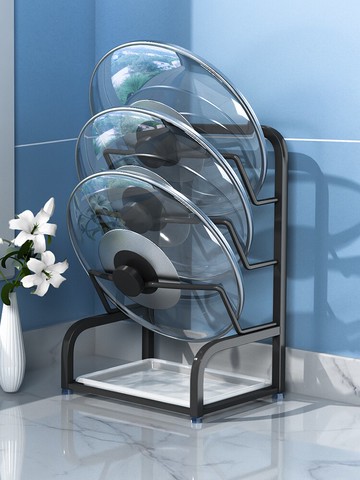 免打孔鍋蓋架304不銹鋼壁掛坐式廚房置物架臺面展板架菜板收納架