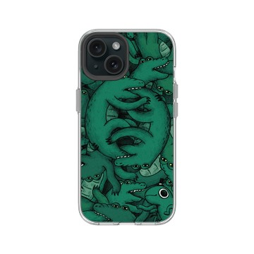 iPhone 15 Clear 透明 - 怪奇事物所 Incrediville - 肥尾鱷魚密集恐懼症