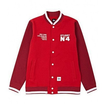 ☆AirRoom☆【現貨】STUSSY NO.4 VARSITY JACKET 拼接 棒球 外套 2色 118082