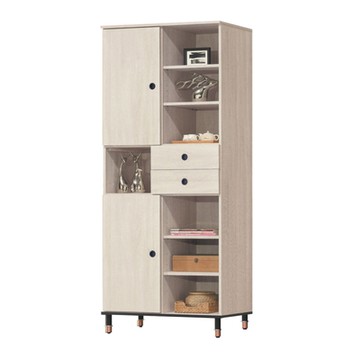 文創集 喬特2.2尺二門二抽書櫃/收納櫃-80x40x191cm免組