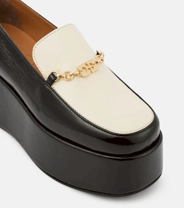 Ganni Faux leather platform loafers