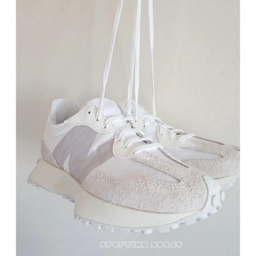 S.G NEW BALANCE 327 WS327SFD NB 復古 厚底 奶油 麂皮 白絲綢 米白 灰 女鞋 網美鞋