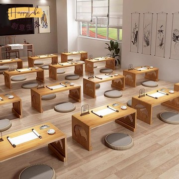 【HappyLife】 象棋桌可折疊棋盤桌 輔導班培訓桌子 圍棋書法坐地矮桌 飄窗桌免安裝 免運 可開發票