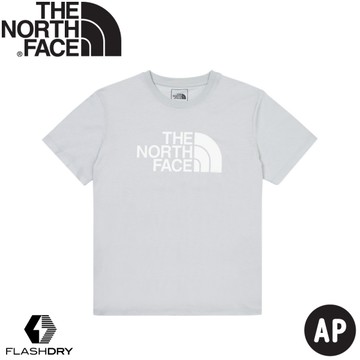 【The North Face 美國 女 純棉短袖圓領T恤《淺灰》】89QU/ 吸濕透氣短袖/短T/排汗衣/休閒短袖