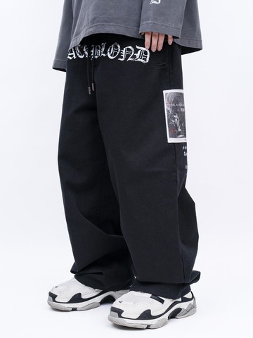 Wide Cotton Sophisticated Pants [Black]