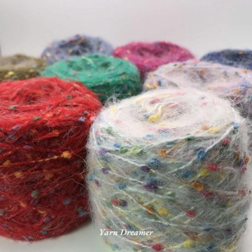 20色可選 - 印象點彩豆豆馬海毛 特色毛線 手工毛線 圍巾帽子毛衣包包小物DIY編織手工線 特色線 特殊線