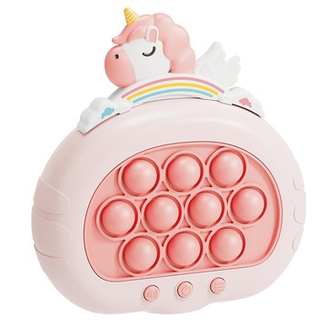 托思奇 獨角獸闖關遊戲機 動感音效 訓練反應 集中注意力  粉色  獨角獸 粉色  1個