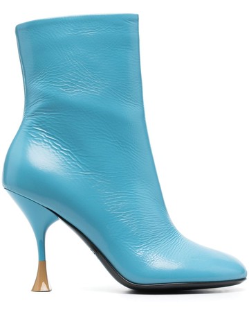 3juin - 100mm leather ankle boots - women - Calf Leather/Calf Leather/Calf Leather - 38 - Blue