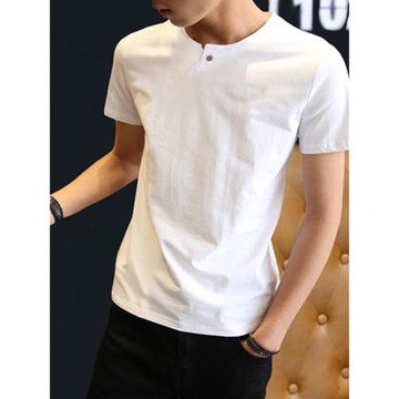 短袖t恤男2025新款潮牌純棉修身夏季冰絲潮流上衣服白色半袖體桖
