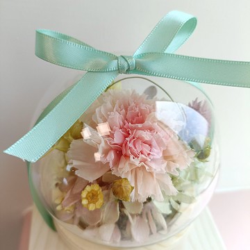 永生康乃馨玫瑰玻璃盅罩|結婚捧花永生乾燥花畢業花束生日禮物七