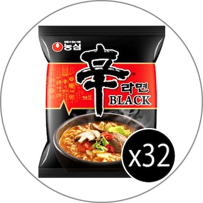 農心 ノンシム ブラック 辛ラーメン(130g) x32個