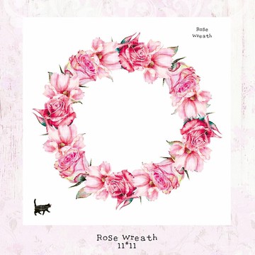 玫瑰花環 - 白色印刷PET（藍獅）（suyeon）