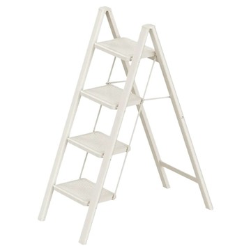 uniFun 樂汎生活 家用經典花架梯 4階 米白色  1個  43 x 5.5x 115cm