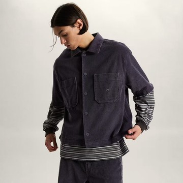 Premium LX Cord Button Up 深灰色短袖襯衫