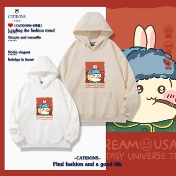 (免運)梵高聯名吉伊卡哇烏薩奇連帽衛衣男女情侶二次元周邊長袖帽衫上衣