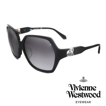 【Vivienne Westwood】英國倫敦個性星球大方框-小臉系列太陽眼鏡 (黑色 VW78801)