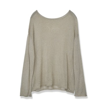 5th STREET｜女裝｜素面不收邊針織上衣｜綠色