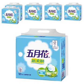 五月花 新柔韌抽取衛生紙 110張  12包  6袋