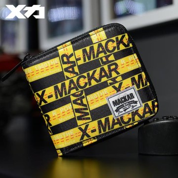 Mackar潮牌小錢包男女短款拉鏈青年高中學生韓版個性硬幣零錢包潮