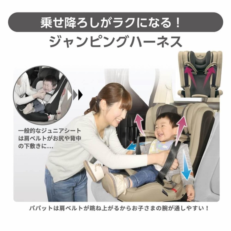 エールベベ パパット2 プレミアム(カーボンブラック)【ISOFIX