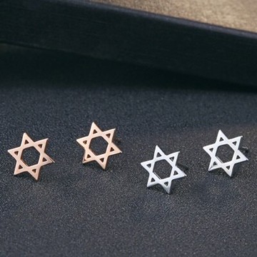 925純銀耳環耳飾-百搭六芒星造型生日情人節禮物女飾品2色73dy33【獨家進口】【米蘭精品】