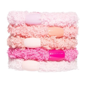 美國 L. Erickson 彈力髮圈-Rosewood 毛毛款髮圈 加粗髮圈 原裝5入 Cozy Pony【南風百貨】