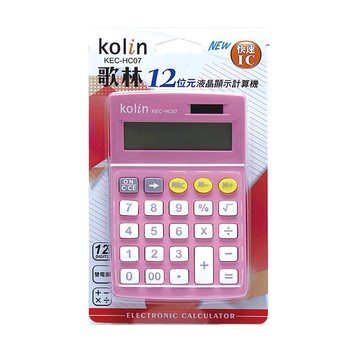 Kolin 歌林 12位元液晶顯示計算機  粉紅色  1個