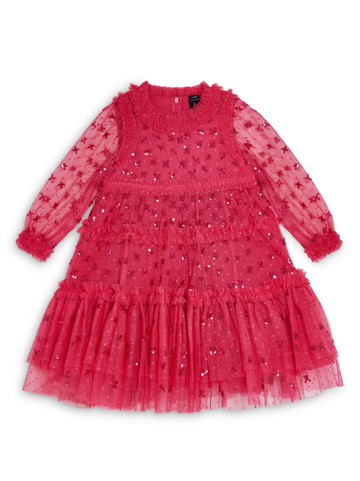 NEEDLE & THREAD KIDS - Sequin Kisses tulle dress - kids - Recycled Polyester/Recycled Polyester - 9 yrs - Pink