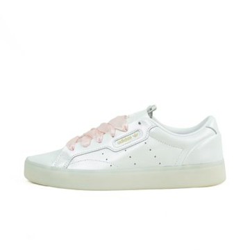 Adidas 愛迪達 Sleek W [JS1618] 女 休閒鞋 舒適 珠光白 緞帶 芭蕾風