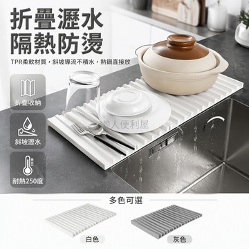 台灣出貨✨ 廚房台面方形矽膠瀝水墊 斜坡導流排水墊 碗碟乾燥控水墊 防燙防滑墊 洗碗機適用 水槽旁專用