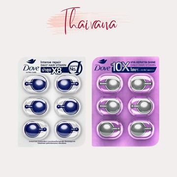 Thaivana🇹🇭Dove 多芬 泰國護髮膠囊 修護髮尾 速效 免沖洗 護髮油 撫平毛躁 柔順 1ml x 6枚膠囊