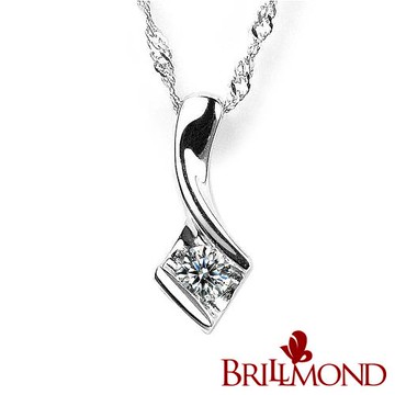 【BRILLMOND】10分 天然鑽石 925銀 真情流露鑽墜
